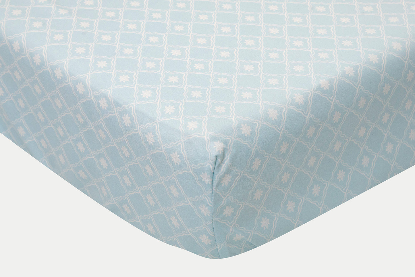 CRIB FITTED SHEET DIAMANT BABY BLUE