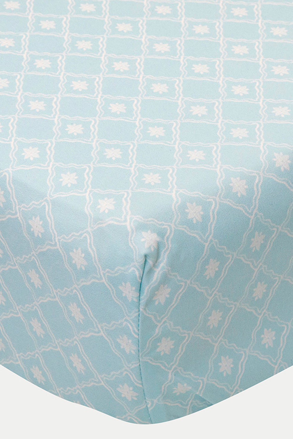 CRIB FITTED SHEET DIAMANT BABY BLUE