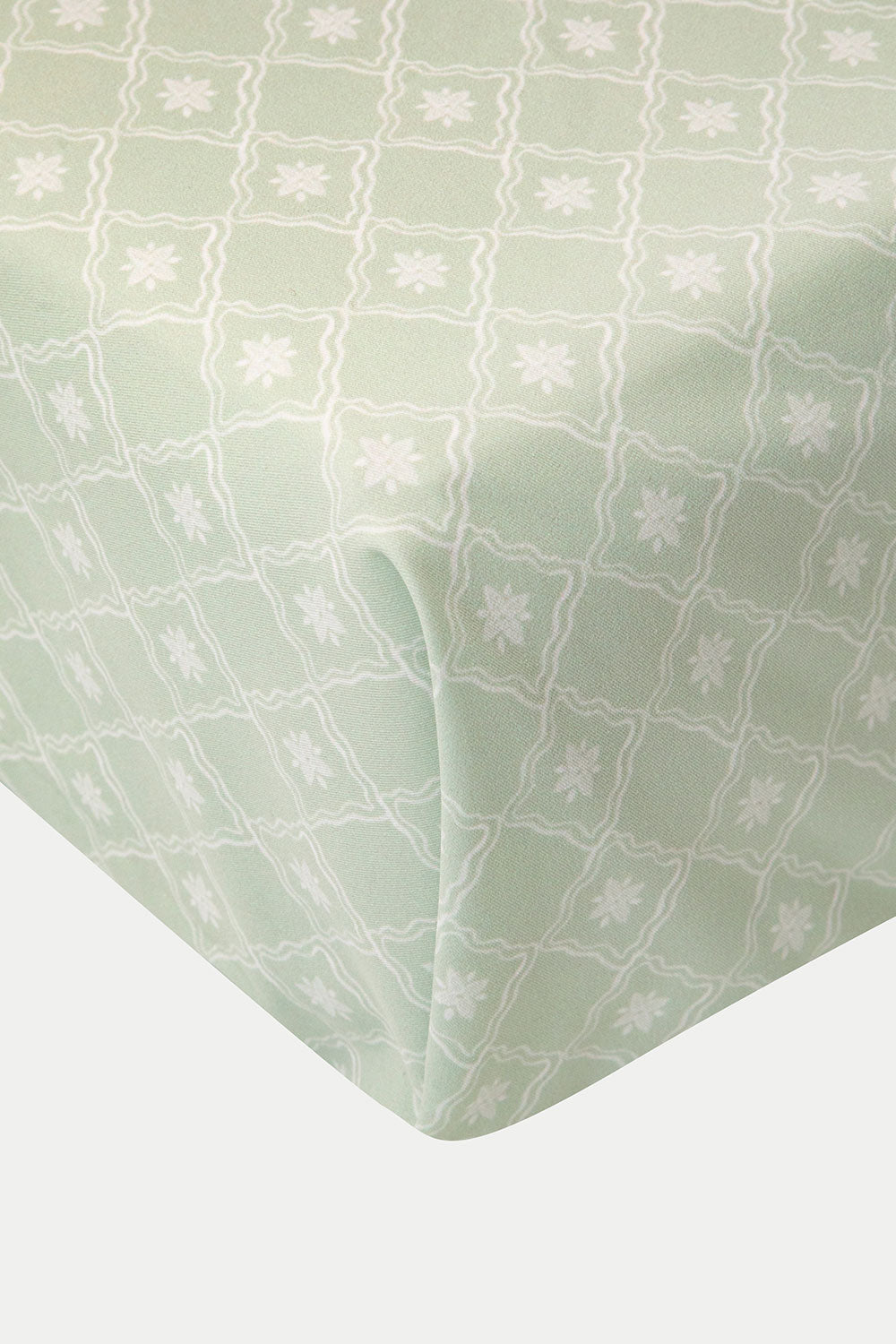 CRIB FITTED SHEET DIAMANT SAGE