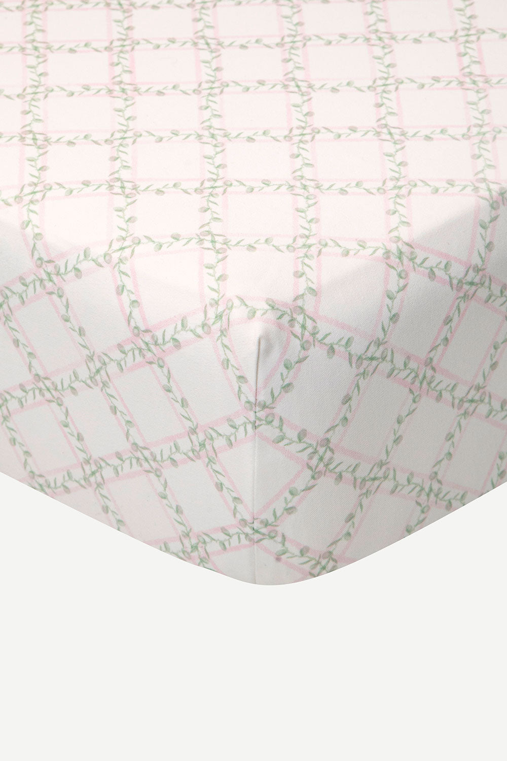 CRIB FITTED SHEET TREILLAGE BABY ROSE