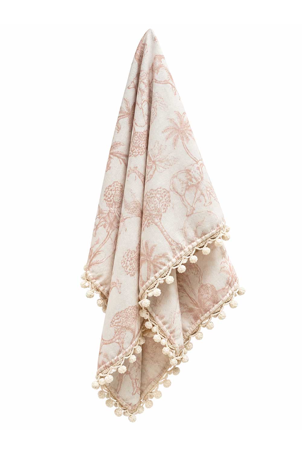 MANTA LINO Y CROCHET SAFARI BEIGE