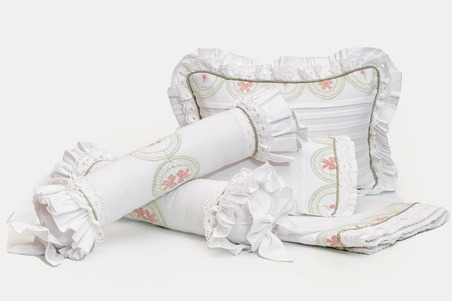 Sage Thrillage & Pink Bows Pillow