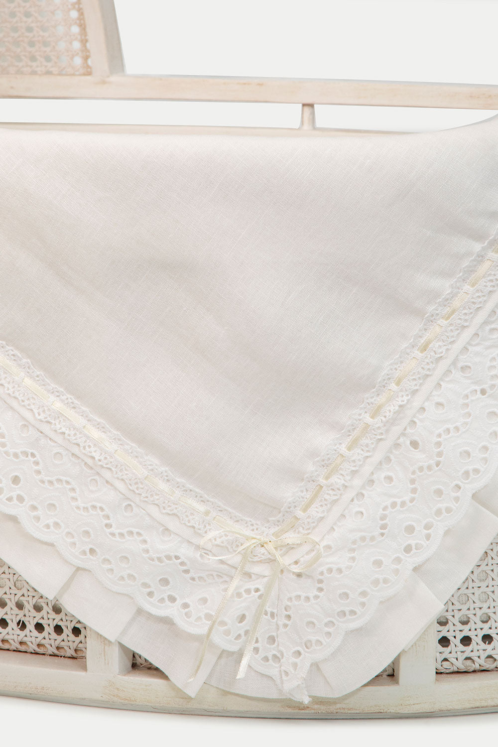Spanish Trim Linen Baby Set