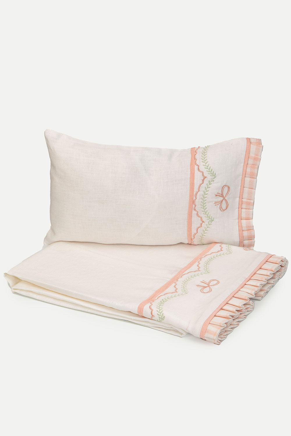 Vintage Rose & Sage Linen Heirloom Set