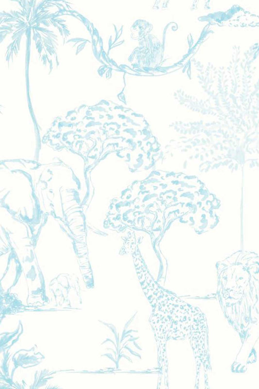 WALLPAPER SAFARI BABY BLUE