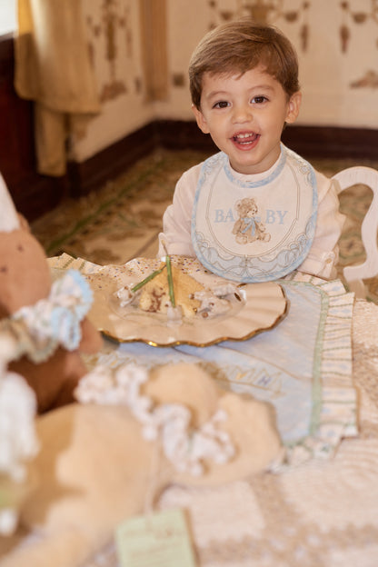 BABY ROYALE BLUE HEIRLOOM BIB SET