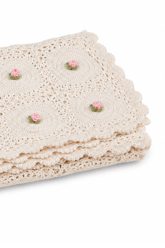 BLUSHING ROSE THROW