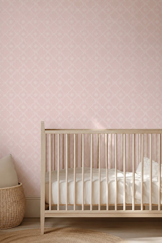 WALLPAPER FLORAL PINK BLOSSOM