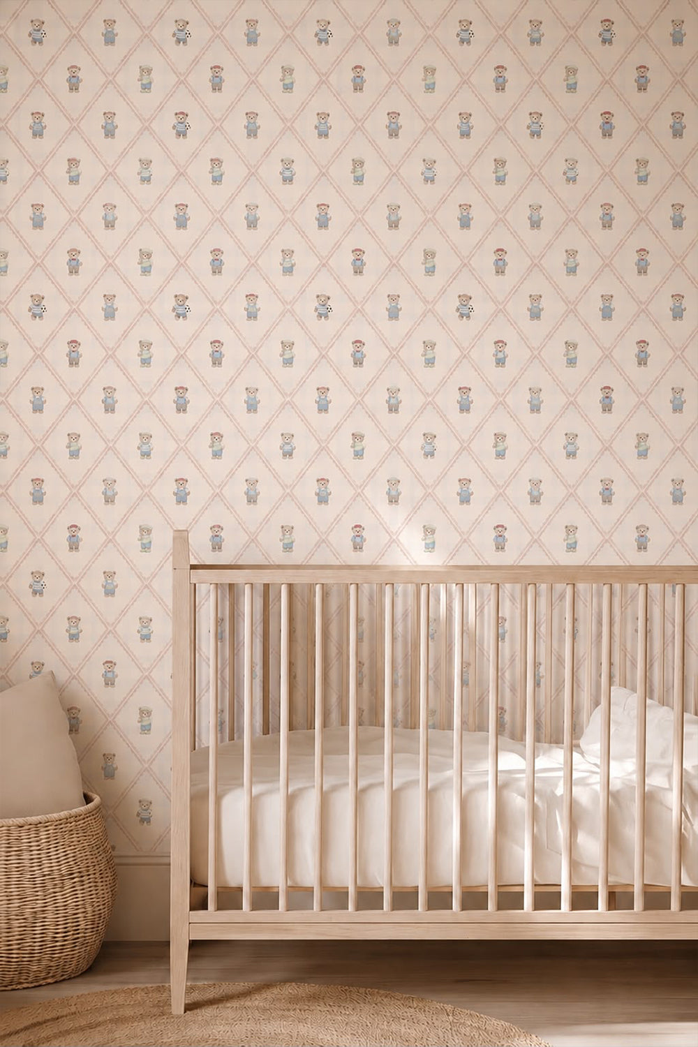WALLPAPER LITTLE BEAR GINGHAM