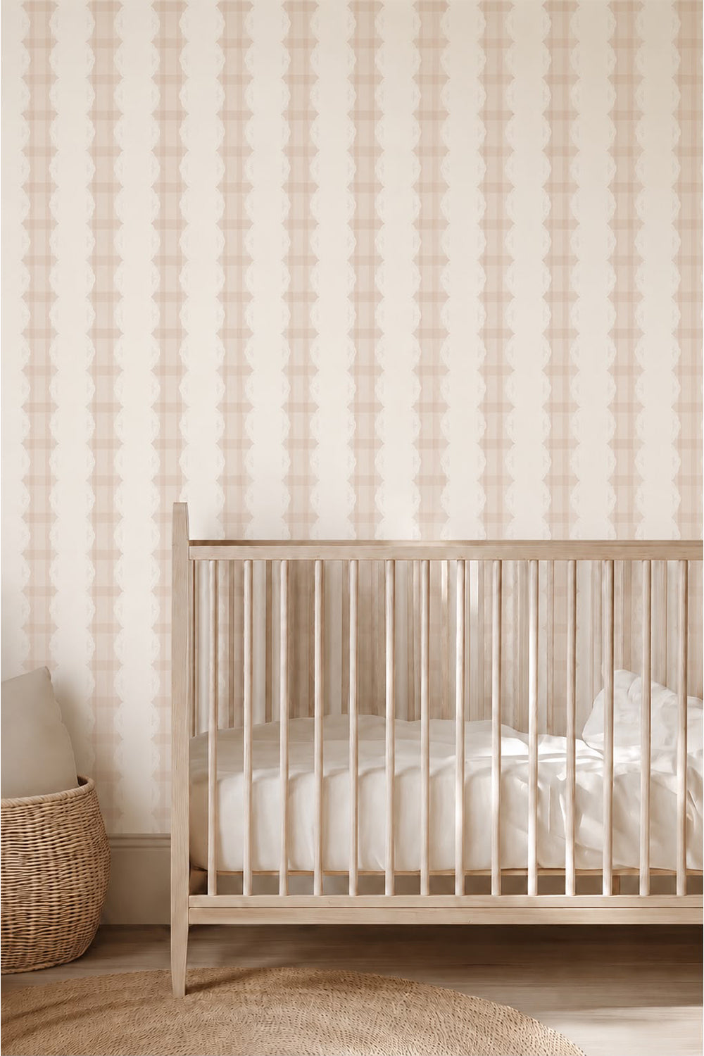 WALLPAPER PICNIC GINGHAM LATTE LACE
