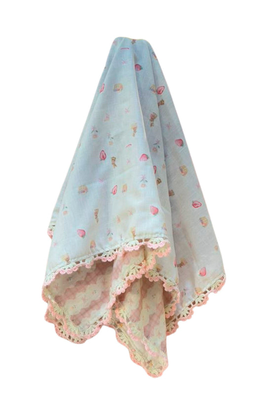 MANTA DE LINO Y CROCHET BOW GARDEN LACE