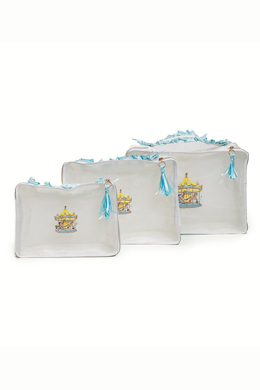 Carousel Travel Organizer Set 3 Diamant Baby Blue