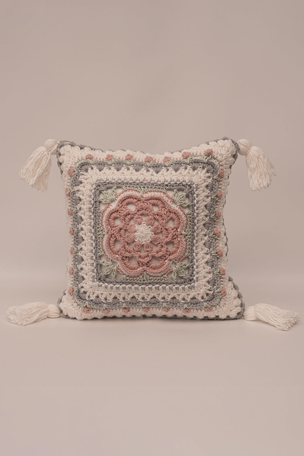 Cojín Tejido Gray/ Pink Mini