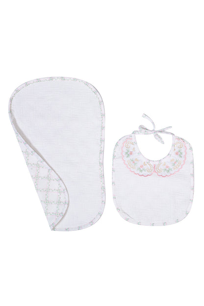 Dreamy Bib Set - Treillage Baby Rose