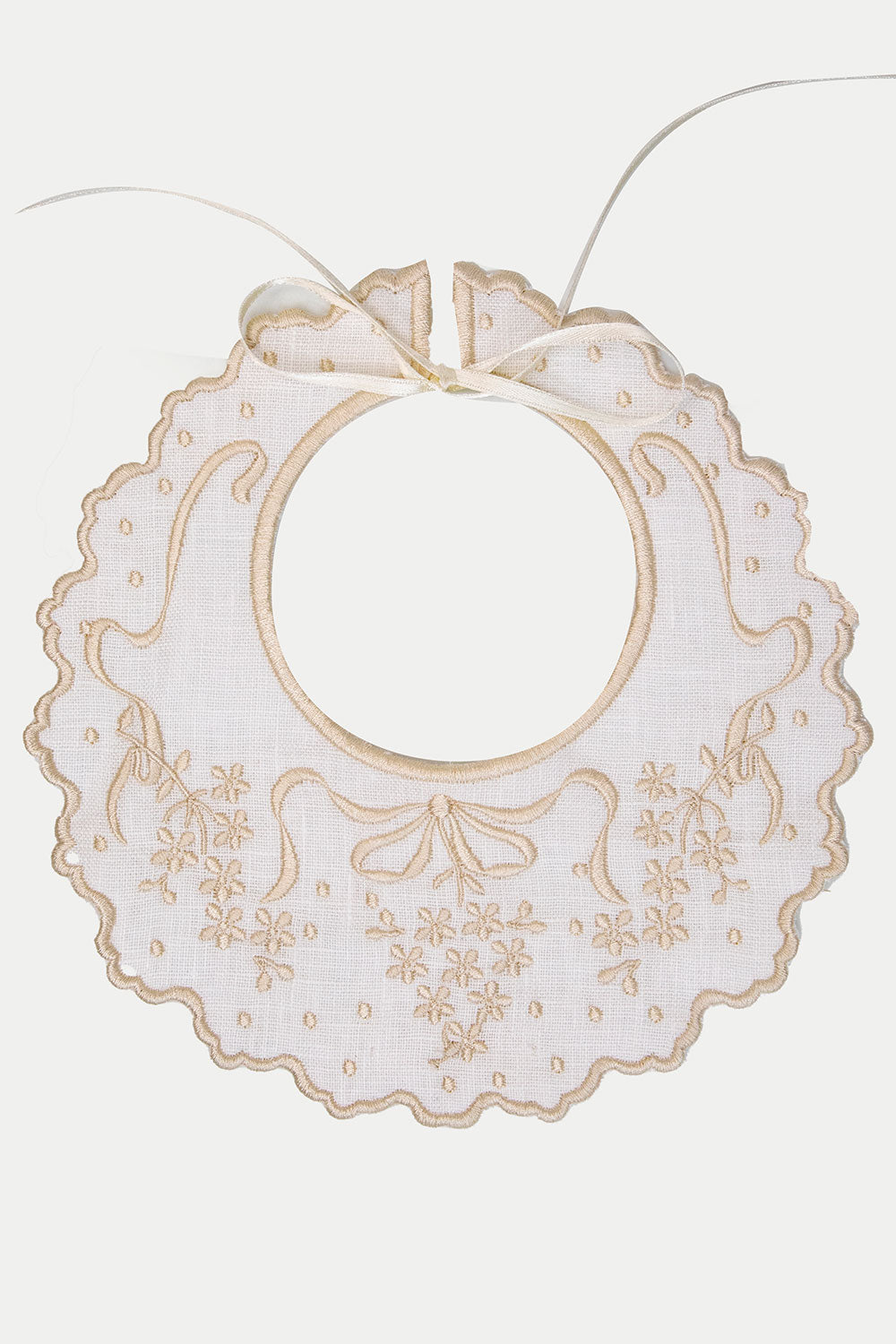 EMBROIDED BEIGE BIB