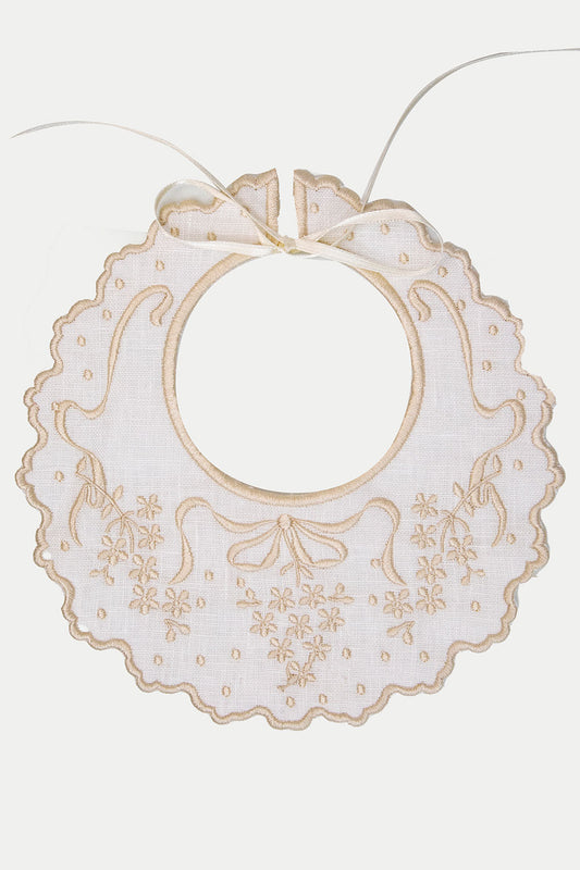 EMBROIDED BEIGE BIB