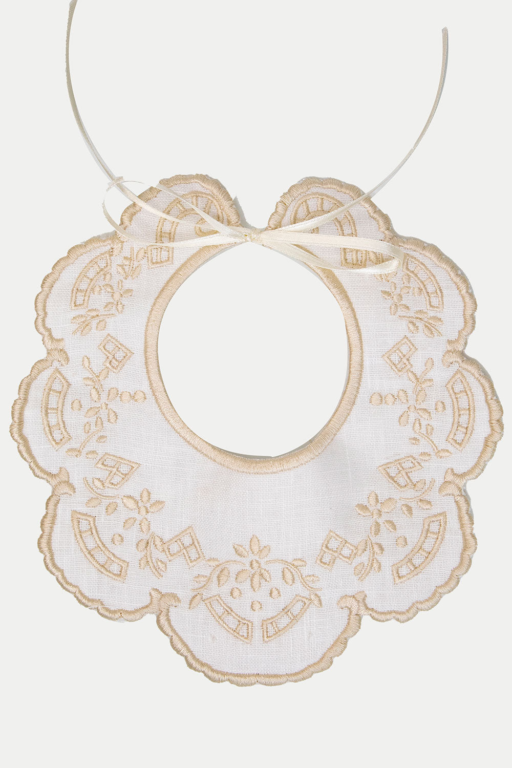 EMBROIDED BEIGE BIB