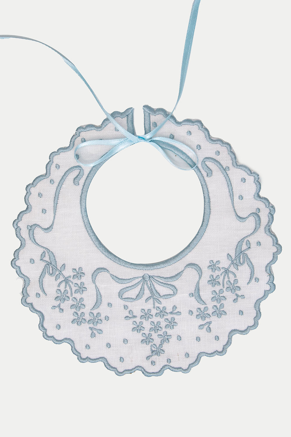 EMBROIDED BLUE BIB