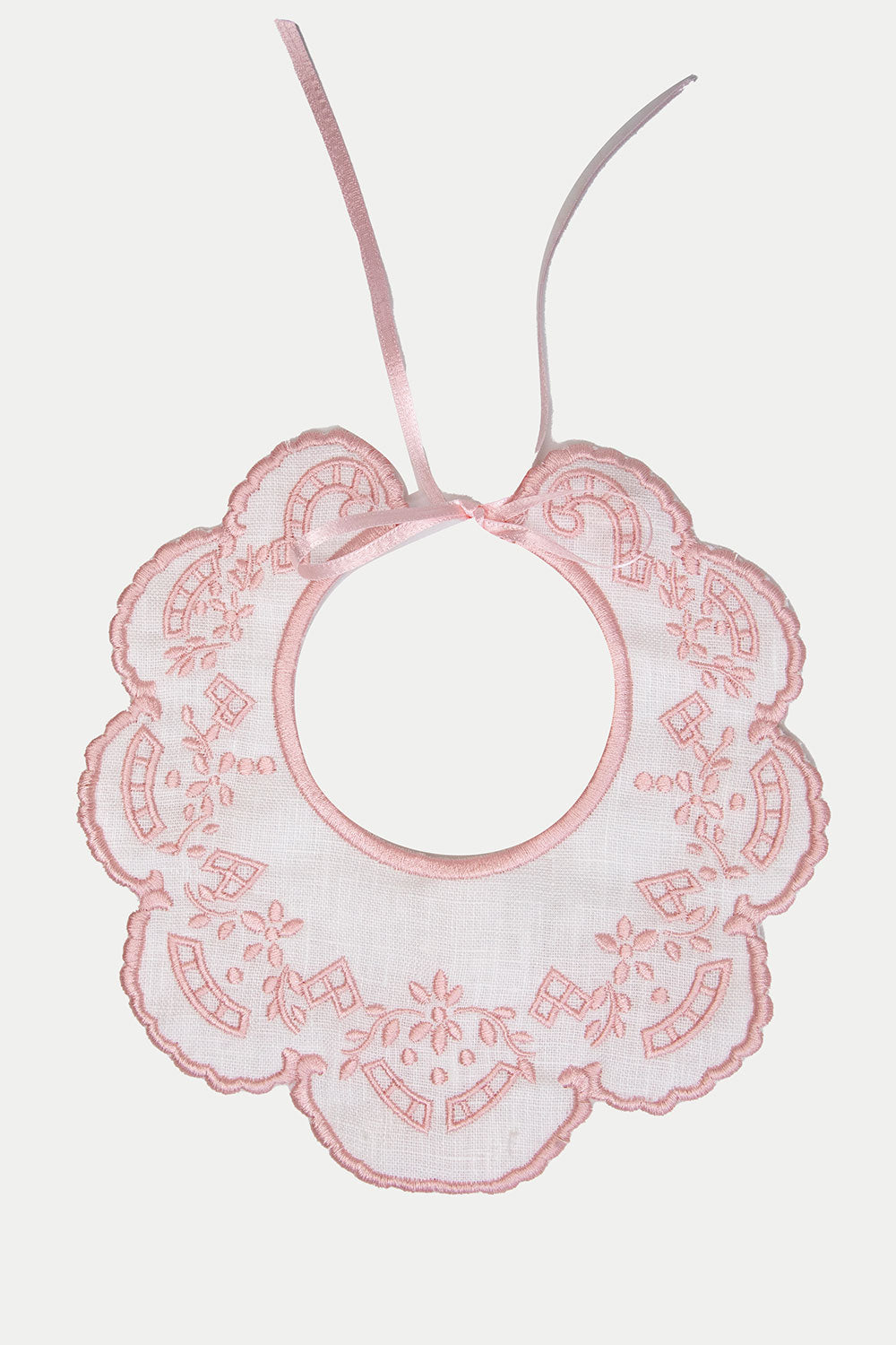 EMBROIDED PINK BIB