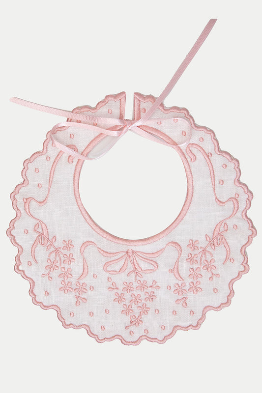 EMBROIDED PINK BIB