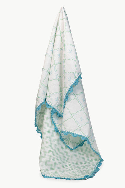 FEUILLE BLUE BLANKET AND CROCHET