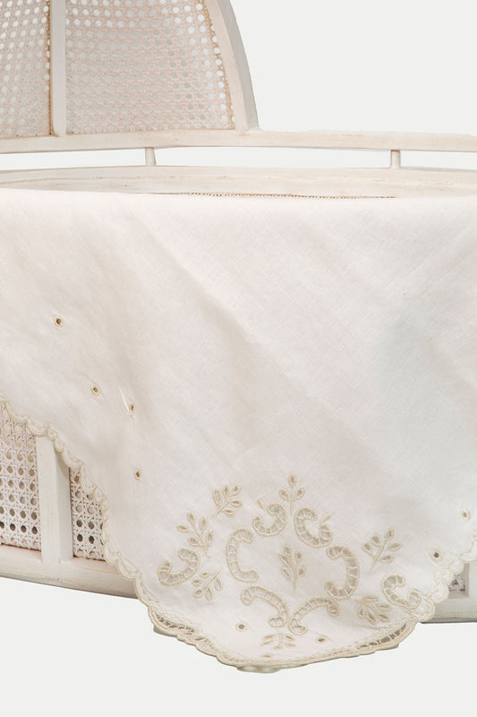 Heirloom Richelieu Linen Toquilla an Pillow Set