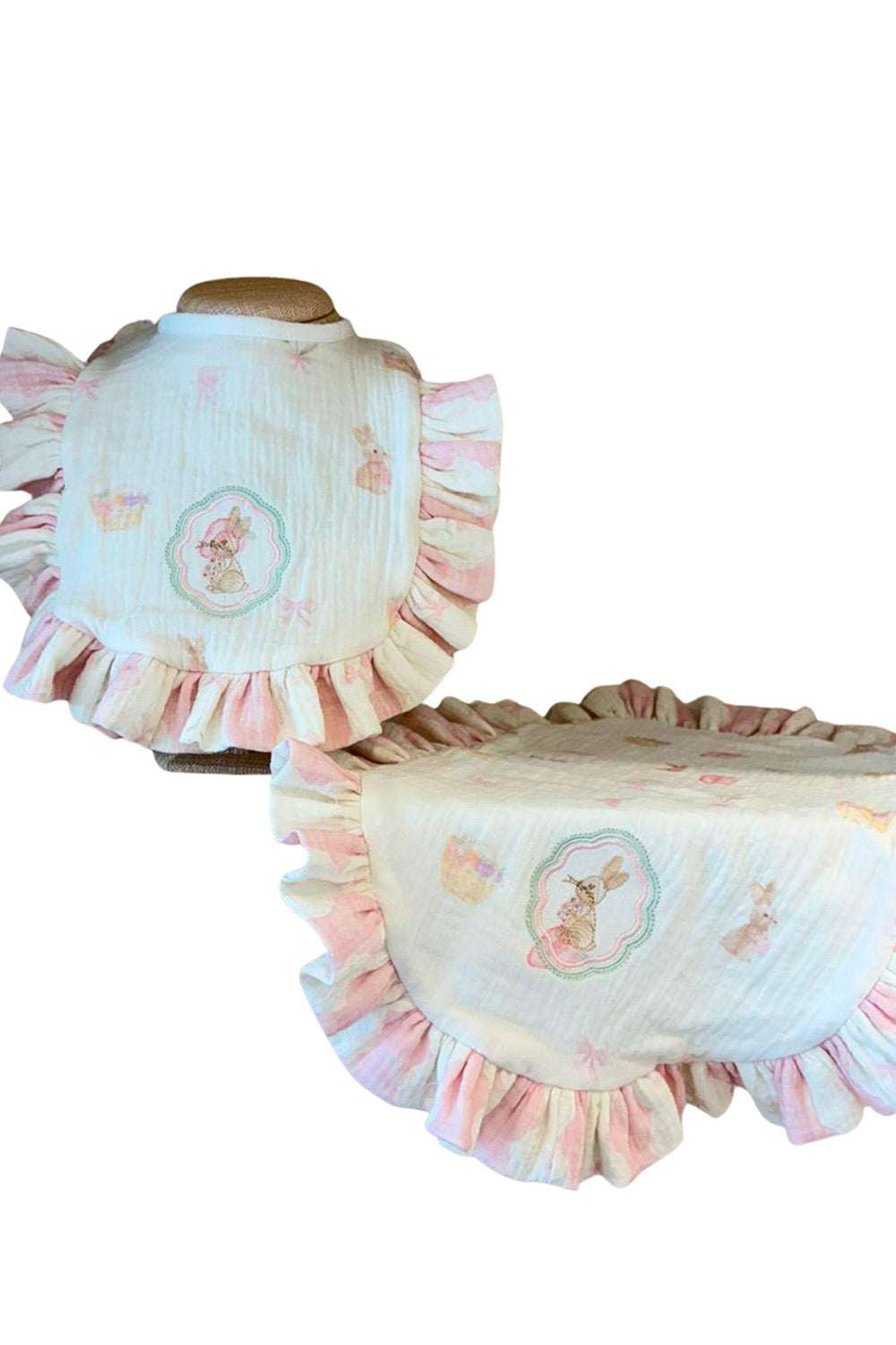 SET DE BABEROS DE MUSELINA BUNNY PICNIC