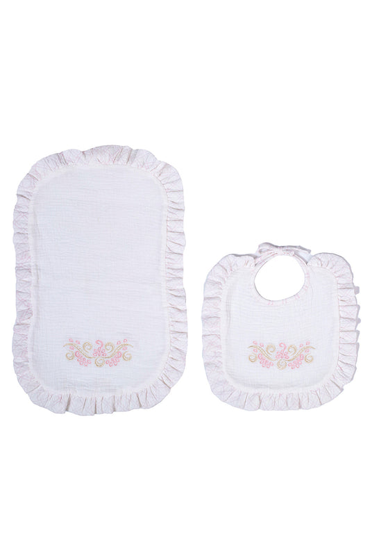 Muslin - Bib Set -  Peintures Baby Pink