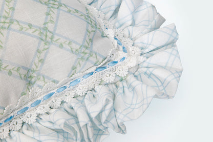 SMALL  PILLOW - TREILLAGE BABY BLUE