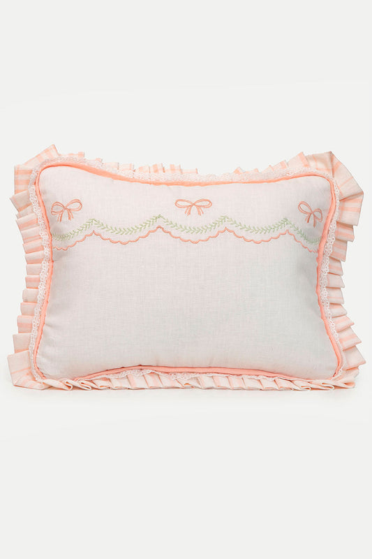 Vintage Rose & Sage Linen Heirloom Pillow