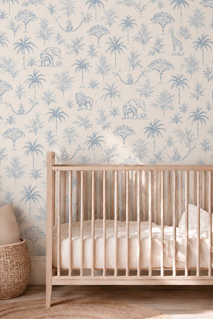 WALLPAPER SAFARI BABY BLUE