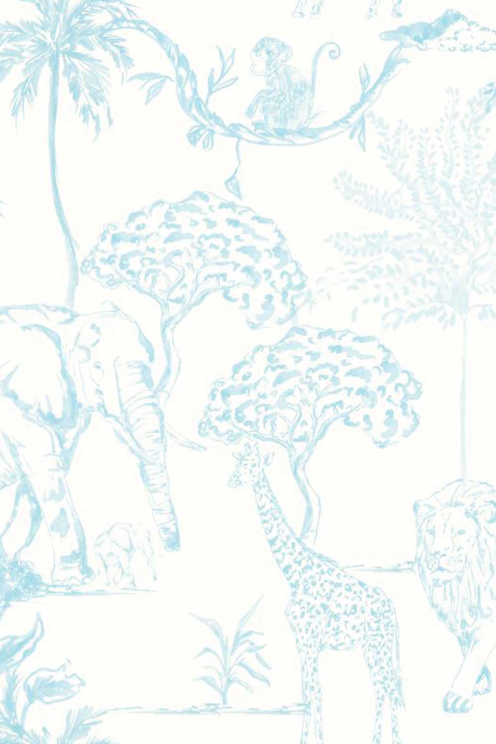WALLPAPER SAFARI BABY BLUE