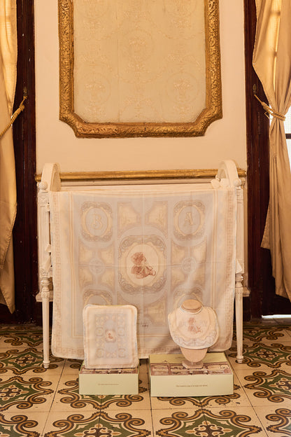 BABY ROYALE BLUE HEIRLOOM SWADDLE